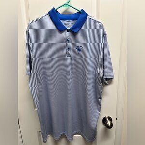 Nike golf men’s standard fit dry fit polo blue striped Kiawah Island logo XL